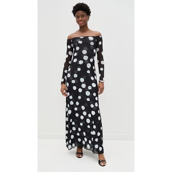 Polka Dot Bardot Maxi Mesh - Picture 1 of 4